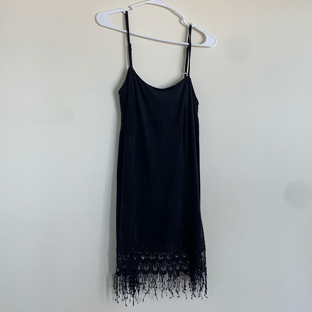 Blue life black fringe dress